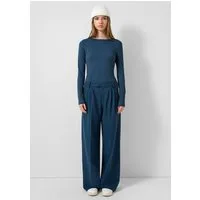 QS Chinos Hose Wide Leg Hose mit Bundfalten