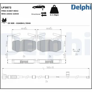 Delphi Bremsbel?ge hinten Lexus Rc