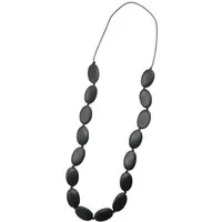 COLLEZIONE ALESSANDRO Lange Kette Charu, flache Holzperlen