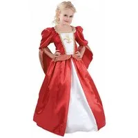 JADEO Kostüm Mittelalterliche Königin Kinderkostüm Prinzessin rot-weiss-gold
