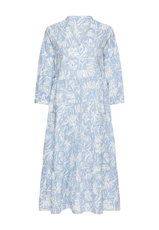 camel active - Mittellanges Sommerkleid mit Allover-Print soft blue aop - Gr. - S