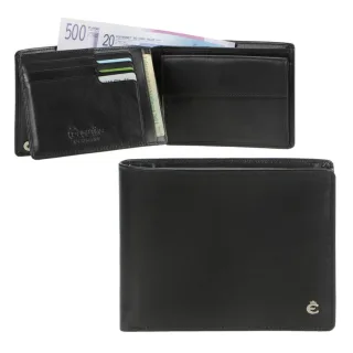 Geldbörse Herren 12 Kartenfächer RFID Harry | Leder schwarz | Esquire Portemonnaie quer mit Sichtfenster und Münzfach 2282-49