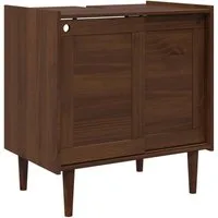 vidaXL Badezimmerspiegelschrank Waschbeckenunterschrank BILBAO Dunkelkaramell 75 x 50 x 80 cm (1-St)