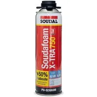 SOUDAL Sprühkleber Soudafoam X-tra 750 Gun B2 PU-Pistolenschaum Montageschaum - 500 ml, PU-Pistolenschaum B2 – hohe Ausbeute für Fenster & Türen