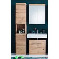 welltime Badmöbel-Set Avena, (Set, 3-St), Badmöbel - Hochschrank, Waschbeckenunterschrank und Spiegelschrank
