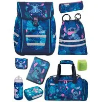 McNeill Schulranzen Schulranzen Disney Stitch Schultaschen Set Mädchen 1. Klasse (Set, 9-tlg., inkl. Brotdose, Trinkflasche & große Sporttasche), mit Brustgurt, 980 Gramm leicht, 18L Volumen