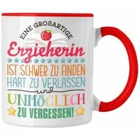 Trendation Tasse Trendation - Erzieherin Abschied Tasse Abschiedsgeschenk Spruch Kinder