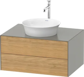 Duravit White Tulip Konsolenwaschtischunterbau wandhängend Natur Eiche & Stein Grau Matt & Seidenmat WT49850H5920010