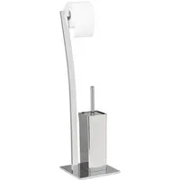 relaxdays Badezimmer-Set WC Garnitur WIMEDO Edelstahl, (5-St), silber