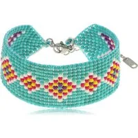 Made by Nami Perlenarmband Damen Armband bunt mit Perlen Wasserfester Schmuck Boho-Stil, aus Perlen – sommerlich – mit Verlängerung