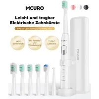MCURO Elektrische Zahnbürste Schallzahnbürste für Zahnpflege 40000 VPM, 5 Putzmodi, Aufsteckbürsten: 6 St., Reise Zahnbürsten,Timer,TYPE-C aufladbar