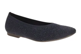 Gabor 84.146 Damen Ballerinas Midnight Glitter Blau - Echtleder Fu?bett