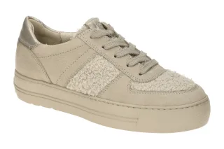 Paul Green Damen Halbschuhe Sneaker 5487-01 Beige Almond Biscuit Nubuck Texti...