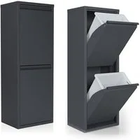 Kaufexpress GmbH Mülltrennsystem Mülltrenner aus Metall, Mülltonne 2–3 Fächer je 30–60L Robust, Für Küche, Büro oder Hauswirtschaftsraum – funktional und modern