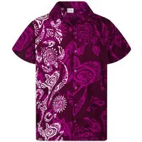 King Kameha Hawaiihemd Maori Wedding Funky Hawaii-Hemd Herren Kurzarm Front-Tasche Unisex