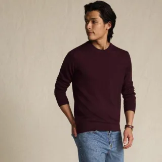 Merino-Pullover mit Rundhals, Herren,  Rot, Wolle, by Lands' End
