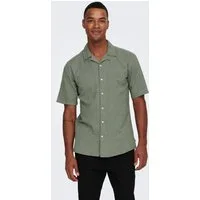 ONLY & SONS Kurzarmhemd ONSCAIDEN SS SOLID RESORT LINEN NOOS