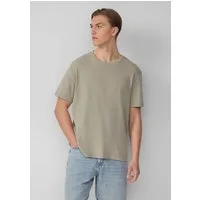 QS Kurzarmshirt T-Shirt Rundhals-T-Shirt mit Rippstruktur