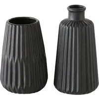 BOLTZE GRUPPE GmbH Dekovase Vase Blumenvase Porzellan Esko matt schwarz H 17 cm 2er Set