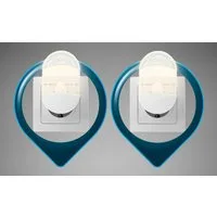 TRANGO LED Nachtlicht, Helligkeitssensor, 2er Pack 11-26O LED Steckerlicht *Oval* Wandlampe, Steckdosenlampe, Orientierungslicht, Kinderlicht, Nachtlicht, Steckdose, Sicherheitslicht mit Helligkeitssensor, Auto AN/AUS Orientierungsleuchte