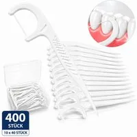 Sibastore Zahnseide-Stick, (Spar-Set, 400-St), 2-in-1 Floss & Pick