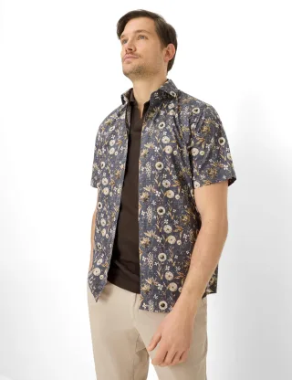 Brax Herren Hemd Style HARDY beach, braun, Gr. XXXL