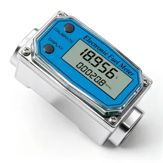 GYAGO Electronic Turbine Flow Meter 10-1000L/min ±0.5% Accuracy Diesel Gasoline Water Methanol Fuel Meter Digital LCD Di