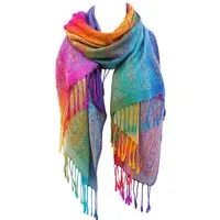 Blusmart Strickschal Damen-Strickschal für Herbst und Winter, (Regenbogen-Farbverlauf und einzigartige Quasten, 1-St), Geeignet für Frühling, Herbst und Winter, warm und praktisch
