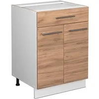 Vicco Unterschrank Fame-Line, Goldkraft Eiche/Weiß, 60cm, Schublade, ohne Arbeitsplatte (1-St)