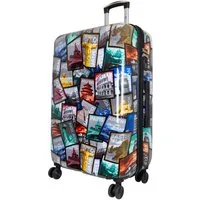 Trendyshop365 Hartschalen-Trolley City bunter Motivoffer 3 Größen Städte Mix, Zahlenschloss, Polycarbonat, Dehnfalte