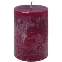 B&S Stumpenkerze Rustikkerze durchgefärbt bordeaux 10 x Ø 7 cm