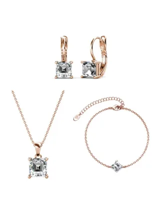 Einfaches Quadrat : Rose Gold und Kristall