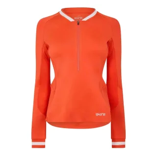 Skins - Base Layer Oberteil für Damen, mit kurzem Reißverschluss (Rot)