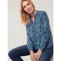 Walbusch Shirtbluse Damen Shirtbluse aus Baumwolle Stehkragen Langarm, modern, pflegeleicht, atmungsaktiv
