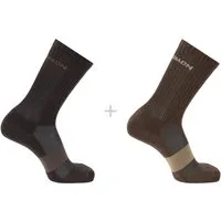 Salomon Socken EVASION CREW 2-PACK für sportliche Aktivitäten, hoher Baumwollanteil, mit Polyamid