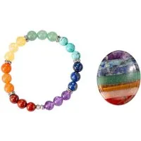 Firetti Schmuckset Multipack Schmuck Geschenk Armband Daumenstein Chakra Edelsteine (Set, 2-tlg., mit Daumenstein), Made in Germany - mit Edelsteinen