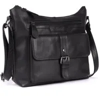 Benthill Handtasche Damen Echt Leder Umhängetasche Vintage Bag Shopper Schultertasche, Schultergurt / Umhängegurt Reißverschlussfach