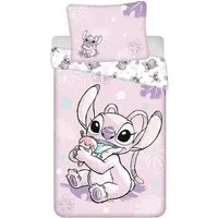 Lilo & Stitch Bettwäsche Disney Lilo & Stitch Wende Bettwäsche Bezug 140x200cm rosa, Baumwolle, 2 teilig, Wendbar mit 2 Motiven, Offiziell lizenziertes Design