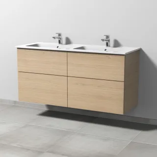 Sanipa 3way Waschtischunterbau zu Duravit ME by Starck Waschtisch mit 4 Auszügen, Eiche-Nordic SM72848