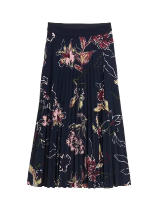 Tom Tailor - Plissee Midi-Rock big flower design - Gr. - 40