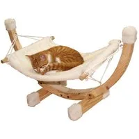 Kerbl Kratzbaum Hängematte SIESTA weiß mit Holzgestell 73x36x34 cm Kerbl 82591