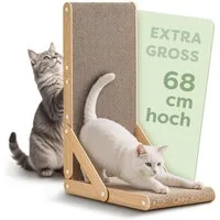 Knupis Kratzbrett Kratzbrett Katze Groß 68 cm – L förmige Kratzpappe für Katzen, (1-tlg), ‎Kippsicher, Leichtgewichtig, Kratzfest, Rutschfest, Einfacher Aufbau