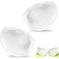 MOPUEA BH-Einlagen 1 Paar Silikon Push Up BH Pad, Push-Up-Einlagen für A- bis C-Becher (Wasserdichte Push-Up-BH-Polster aus Transparentem Gel für Badeanzug, 2 Paar), Atmungsaktive BH-Einlagen Wiederverwendbare Brustvergrößerer