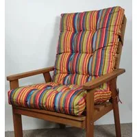 Rattani Hochlehnerauflage Polster für Gartenstuhl Hochlehner Auflage Sylva 120x50 Teflon Caribe, UV-Beständig, Wasserbeständig, Haltebänder, extra dicke Füllung .