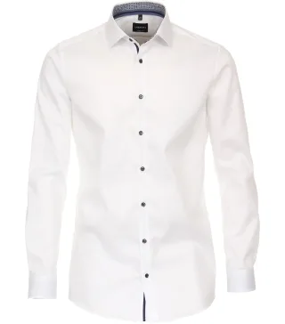VENTI - Twill Hemd uni weiss - Gr. - 42