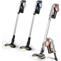 TurboTronic by Z-Line Akku-Hand-und Stielstaubsauger 8 kpa, 45 Min. Laufzeit, ultra-Leichtgewicht Boden Staubsauger, 120 W, beutellos, kabelloser Handsauger mit Wandhalterung