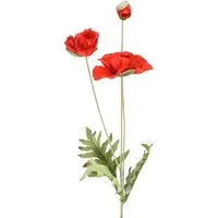 Kunstblume Mohnblume Deko Kunstblume Rot 3 Blüten L70cm, Florists Products, Höhe 35 cm
