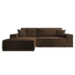 Selsey Ecksofa, Braun, Kunststoff, L-Form, Ottomane links, 267x167 cm, Wohnzimmer, Sofas & Couches, Wohnlandschaften, Ecksofas