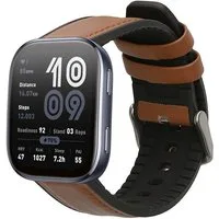kwmobile Smartwatch-Armband Sportarmband für 22mm Amazfit Bip 6 / Bip 5 Unity / Bip 5 / GTS 3, Leder Fitnesstracker Ersatzarmband Uhrenverschluss