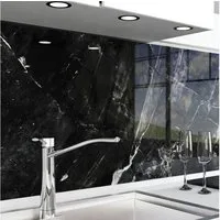 danario Küchenrückwand Folie selbstklebend, Glasoptik, Spritzschutz Küche, ablösbar - 0,8 mm